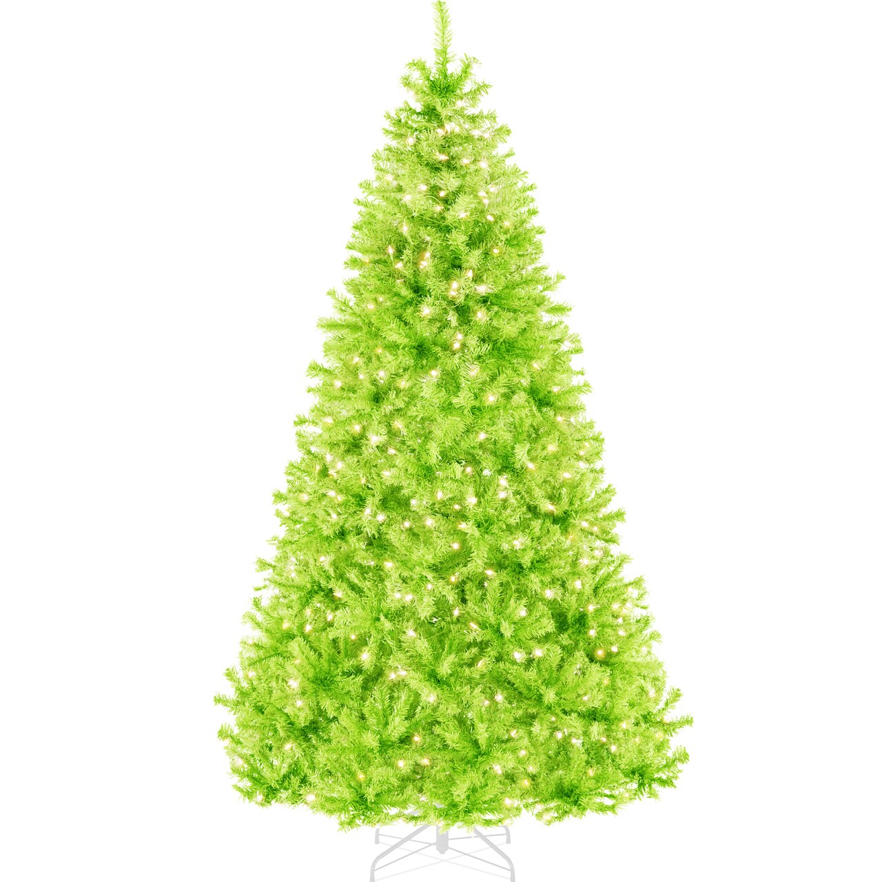 Best Choice Products Pre-Lit Lime Green Christmas Tree, Artificial Full Holiday Decoration w/ Incandescent Lights